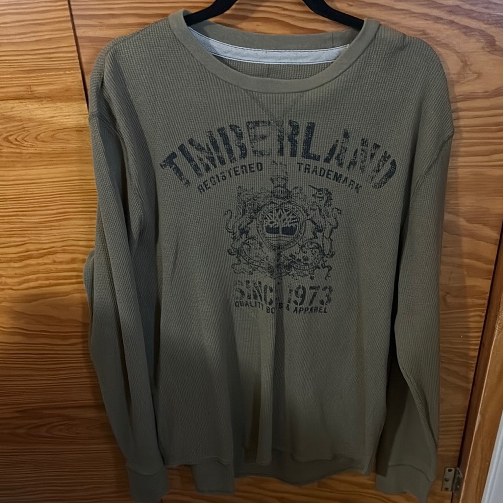 Timberland Green Crewneck Sweater with Graphic Print